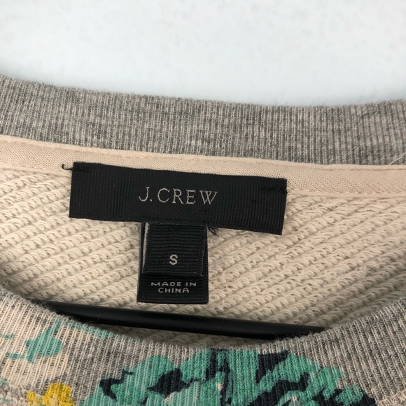J Crew • Grey Floral Print Crewneck Sweatshirt - Picture 5 of 8